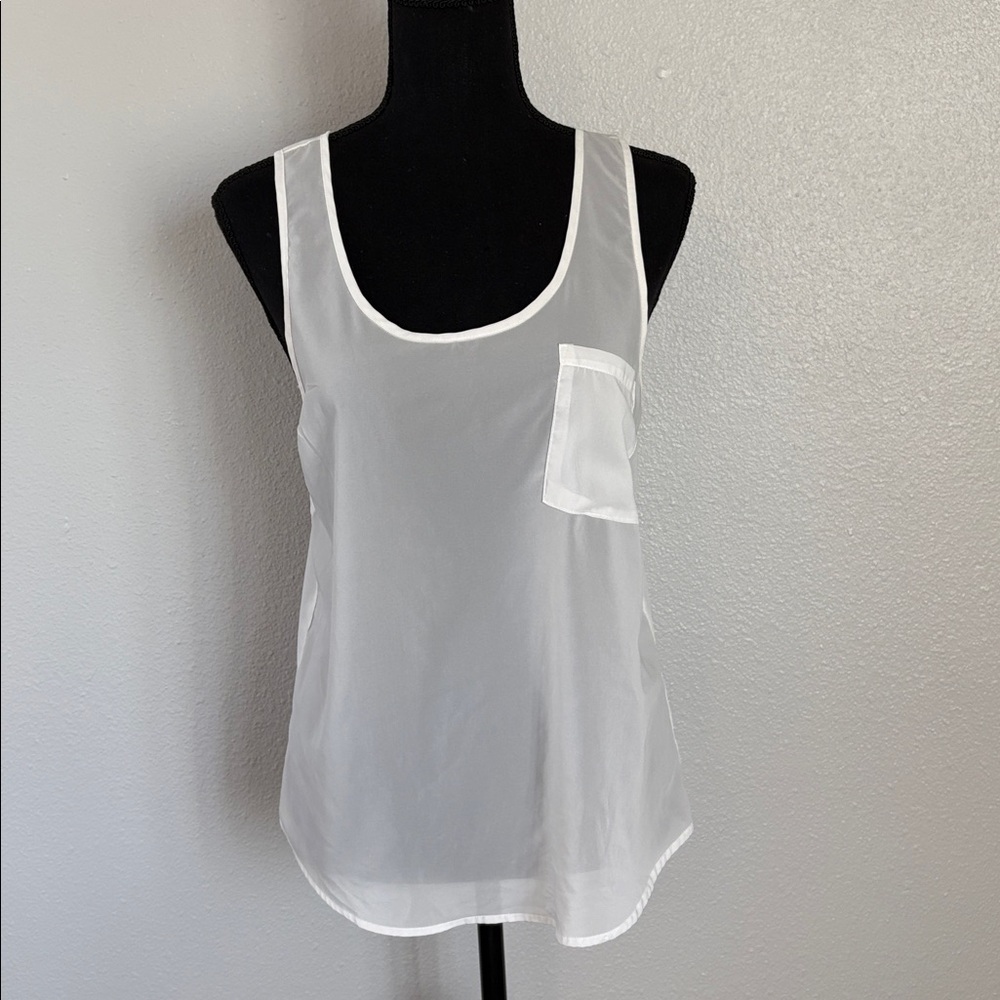 Ambiance Apparel Sheer White Sleeveless Tank Top